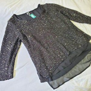 Black Sparkle Sequin Longsleeve Size XL NWT